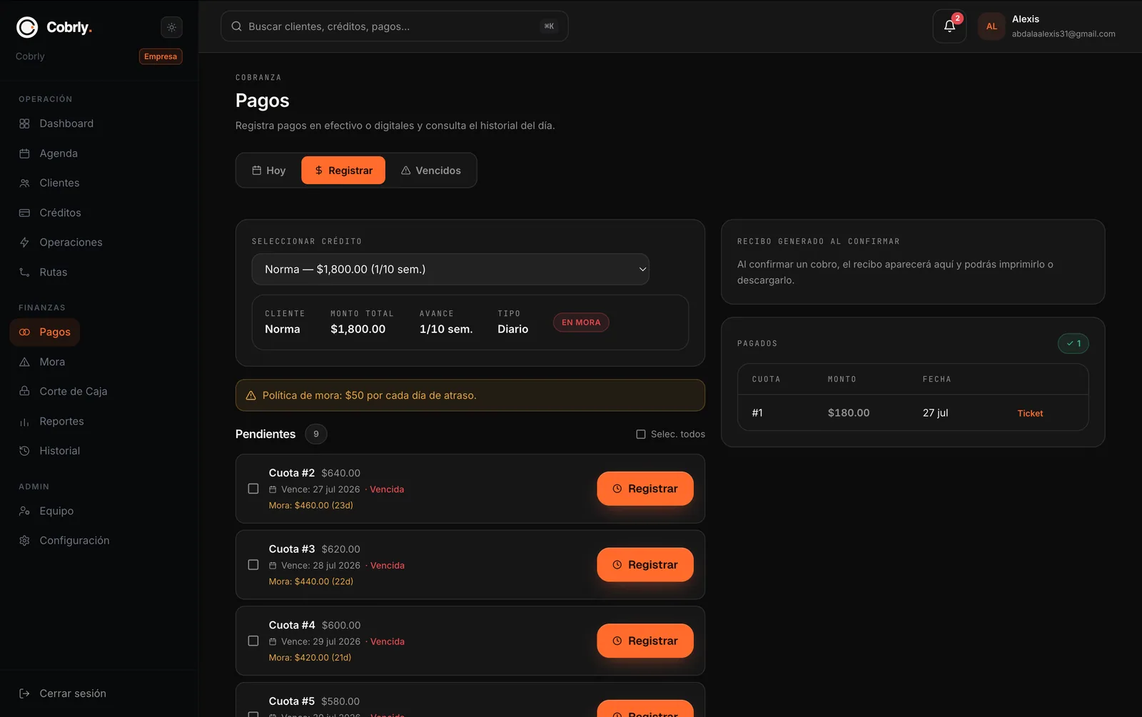 Cobrly — payments